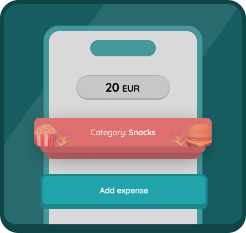Finance app screen. Illustration showing a screen for adding expenses.